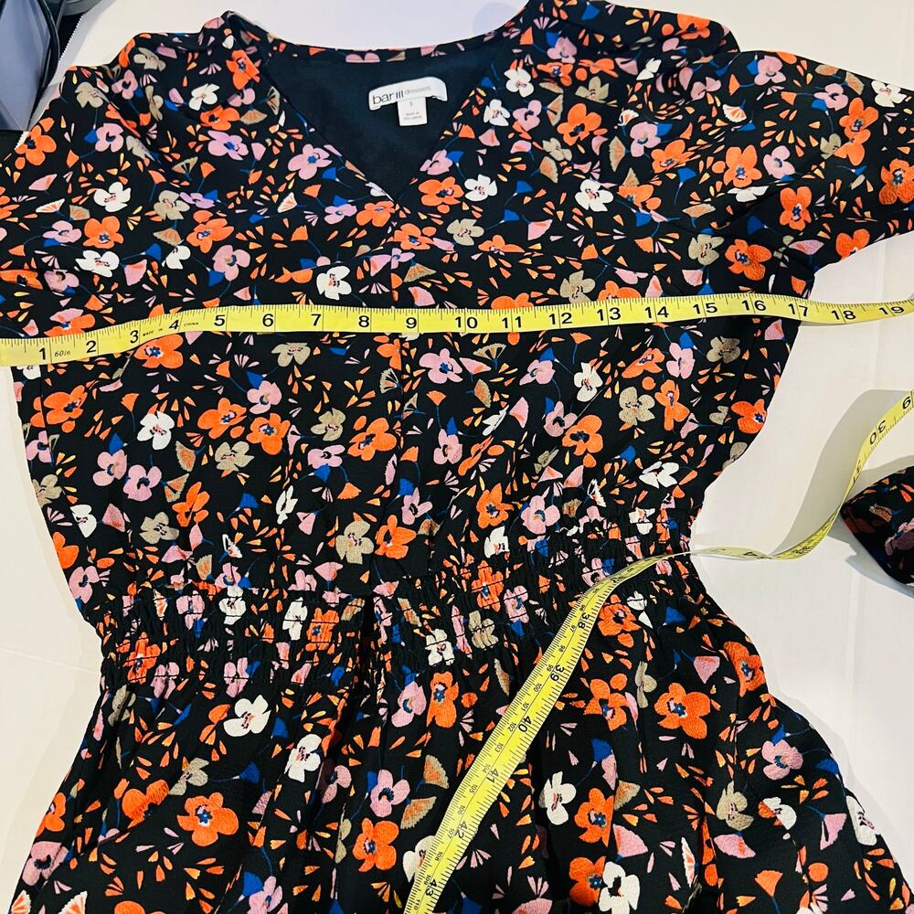 Bar III Floral Long Sleeve V Neck Mini Dress Size S Small - Picture 5 of 7